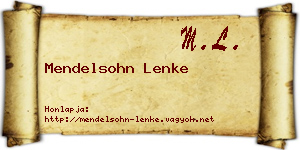 Mendelsohn Lenke névjegykártya